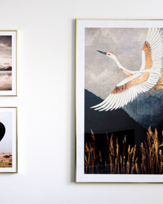 sisustussuunnittelu-yksioon-web-1 Olohuoneen tauluruyhmä on näyttävä ja ryhdikäs sisutuselementti.