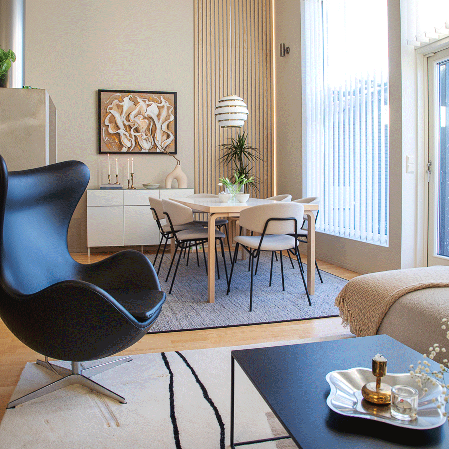 Rivitaloasunnon sisustussuunnittelu Klaukkalassa – Mariel Interior.