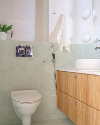WC-tilan sisustussuunnittelu.
