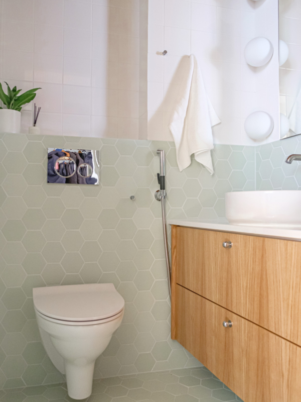 WC-tilan sisustussuunnittelu.